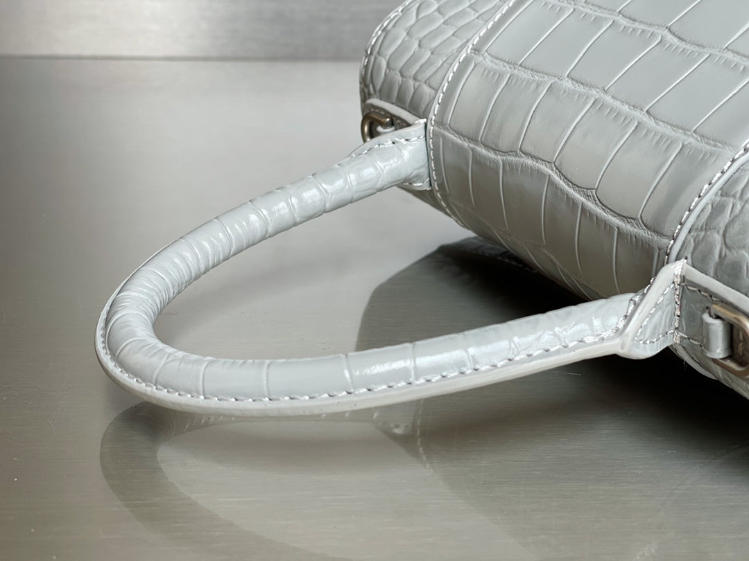 ** Balenciaga Hourglass Bag - Crocodile Pattern Gray (23cm)

**