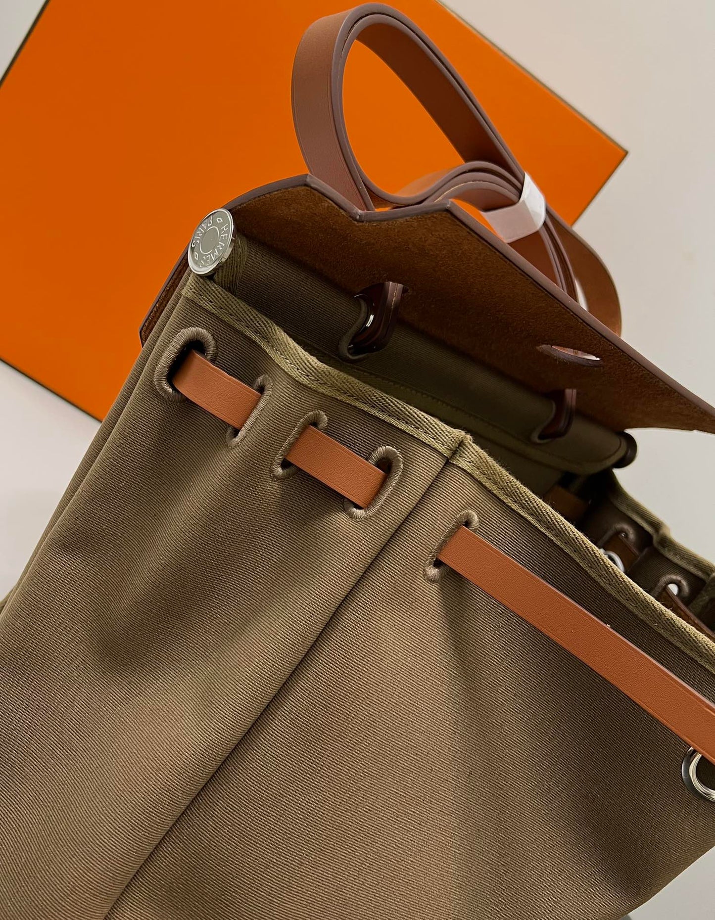 ** Premium Elephant Gray Herbag 31cm - Semi-Handmade Luxury Handbag

**