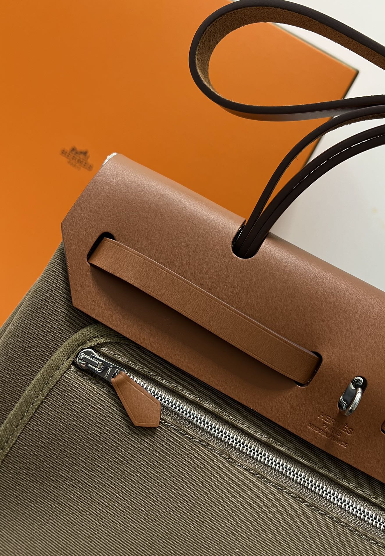 ** Premium Elephant Gray Herbag 31cm - Semi-Handmade Luxury Handbag

**