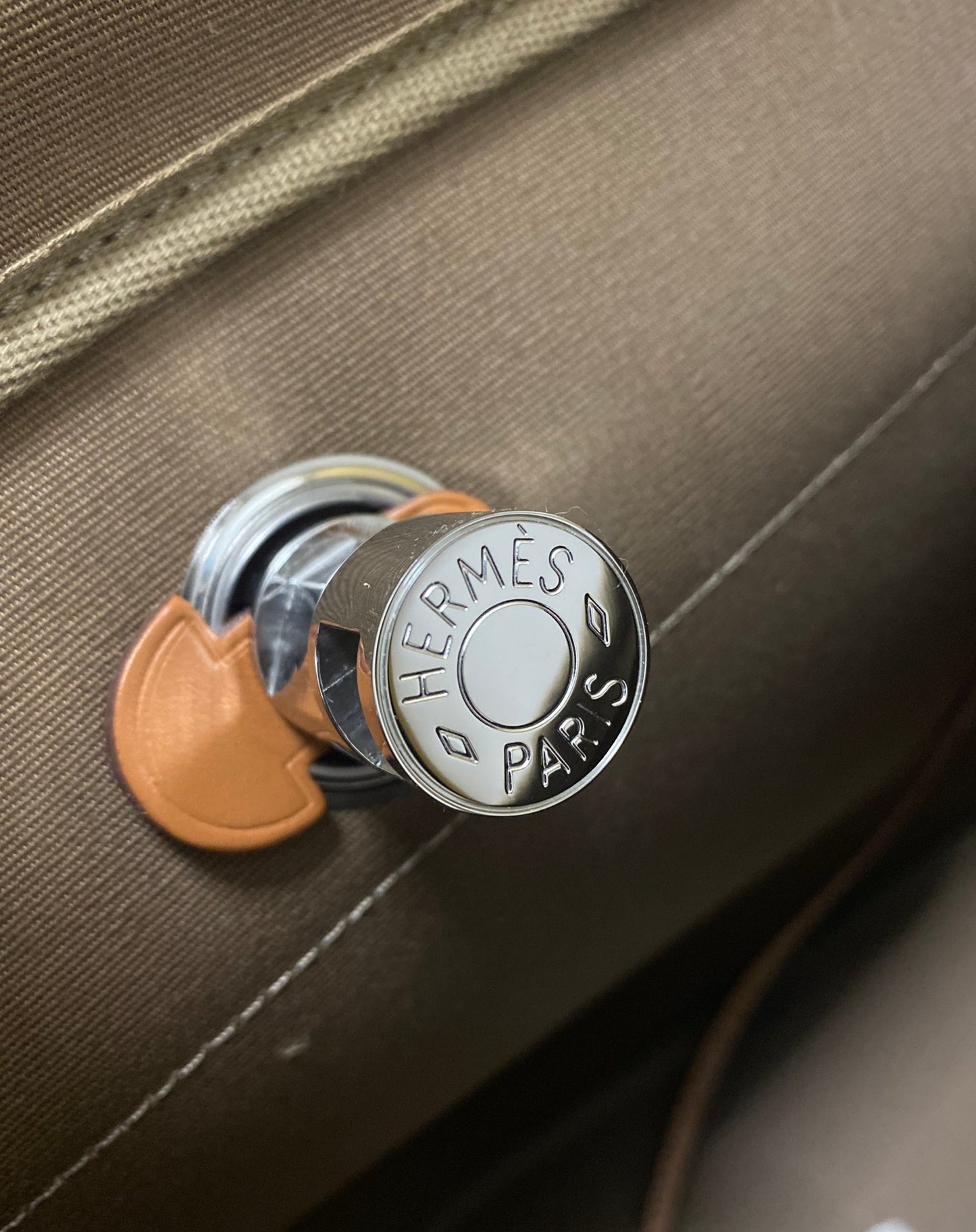 ** Elephant Gray Herbag 39cm - Elegant Designer Bag with Silver Buckle

**