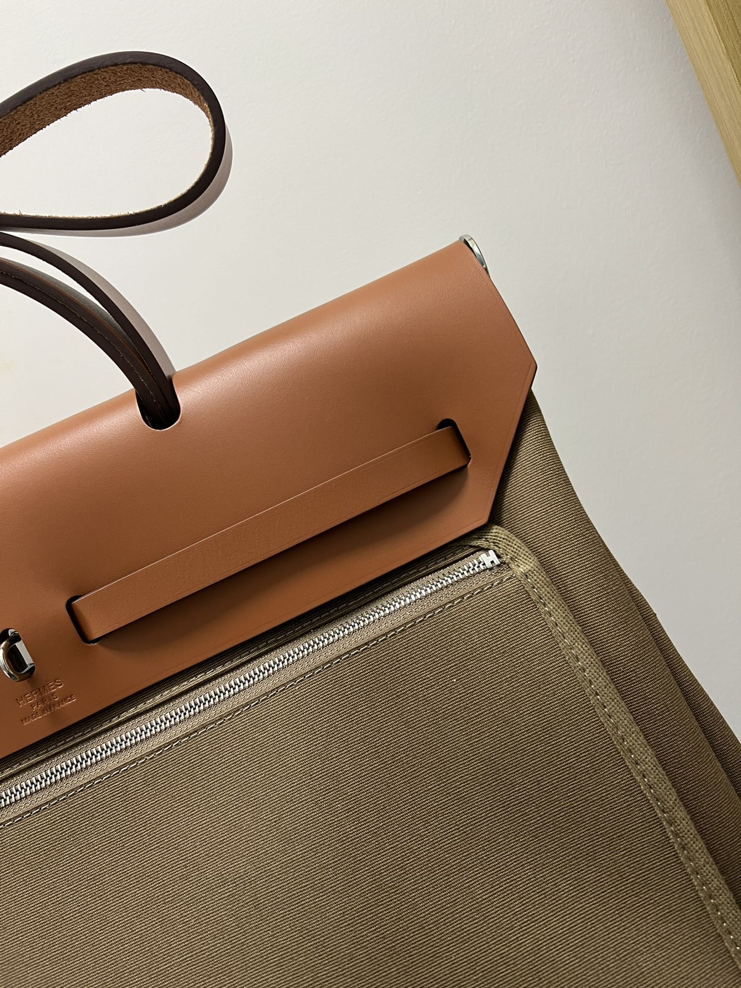 ** Elephant Gray Herbag 39cm - Elegant Designer Bag with Silver Buckle

**