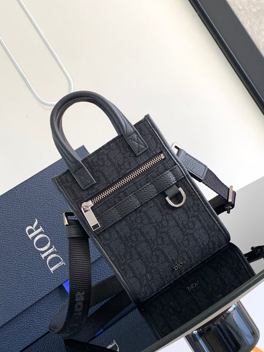 ** Safari North-South Mini Handbag - Black Oblique Print

**