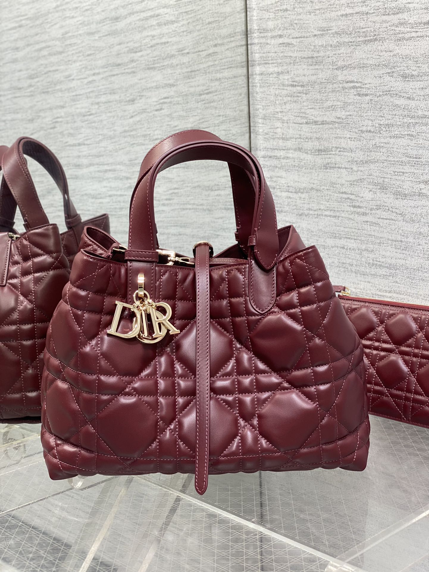 ** Dior Toujours Medium Maroon Calfskin Handbag - Luxury Autumn/Winter Edition

**