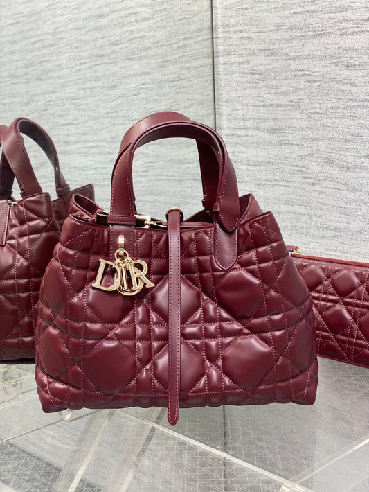 ** Dior Toujours Medium Maroon Calfskin Handbag - Luxury Autumn/Winter Edition

**