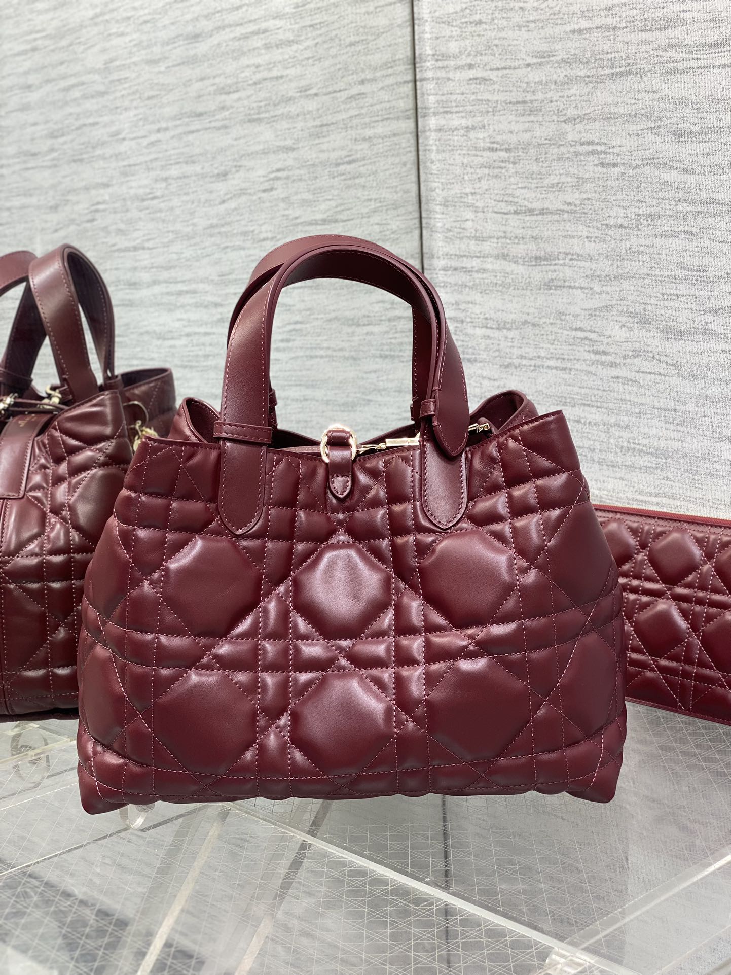 ** Dior Toujours Medium Maroon Calfskin Handbag - Luxury Autumn/Winter Edition

**