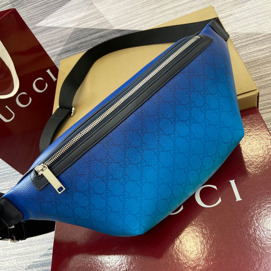 ** Gucci Gradient Blue GG Monogram Crossbody Bag

**