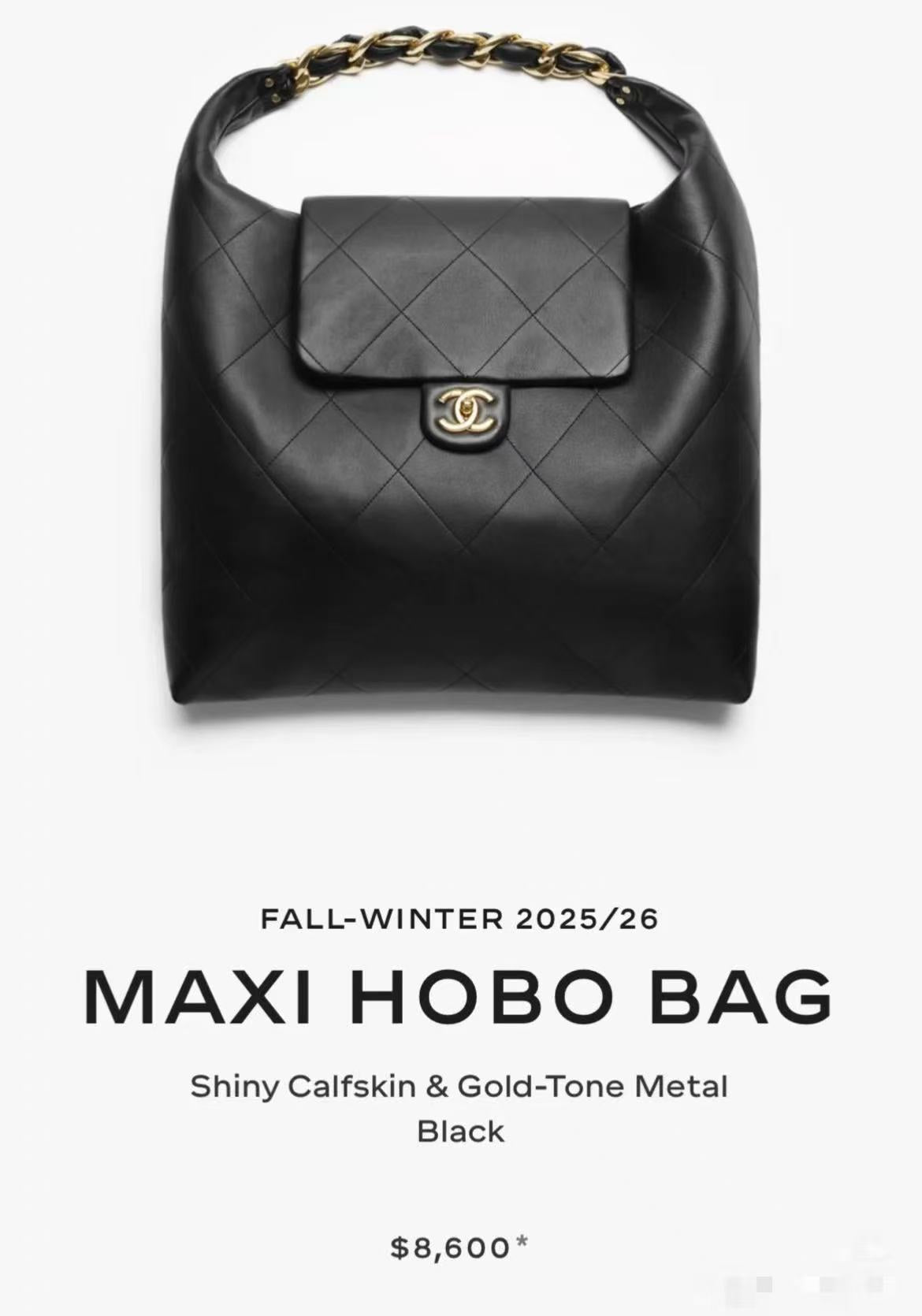 ** Luxury 25K Hobo Bag - Oversized Leather Shoulder Bag with Gold Chain

**