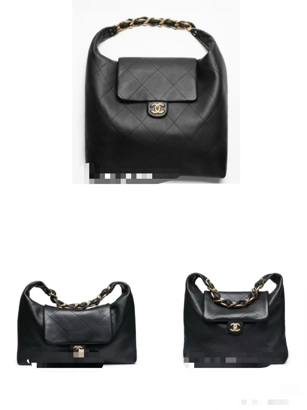 ** Luxury 25K Hobo Bag - Oversized Leather Shoulder Bag with Gold Chain

**